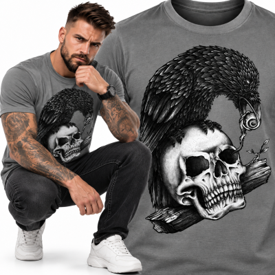 KOSZULKA HORROR SKULL CROW